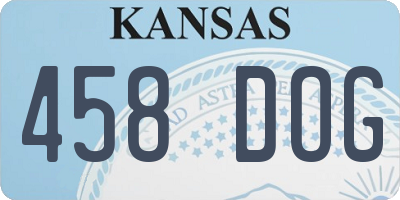 KS license plate 458DOG
