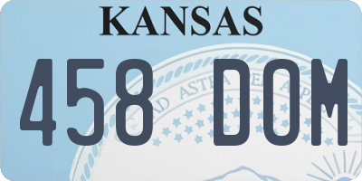 KS license plate 458DOM