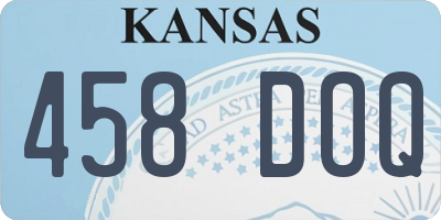 KS license plate 458DOQ