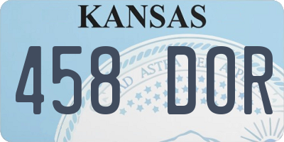 KS license plate 458DOR