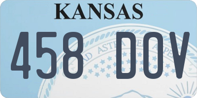 KS license plate 458DOV