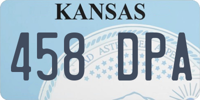 KS license plate 458DPA