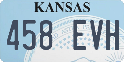 KS license plate 458EVH