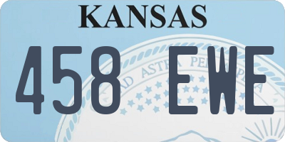 KS license plate 458EWE