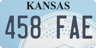 KS license plate 458FAE