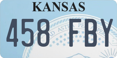 KS license plate 458FBY