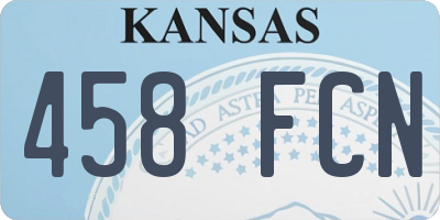 KS license plate 458FCN