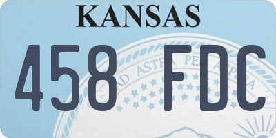 KS license plate 458FDC