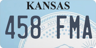 KS license plate 458FMA