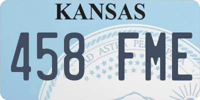 KS license plate 458FME