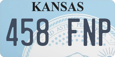 KS license plate 458FNP