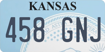 KS license plate 458GNJ
