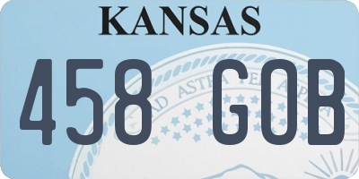 KS license plate 458GOB