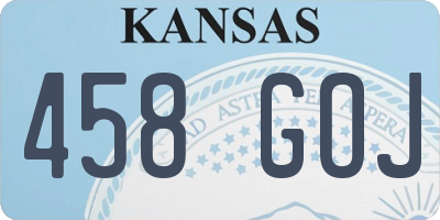 KS license plate 458GOJ