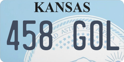 KS license plate 458GOL