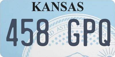 KS license plate 458GPQ
