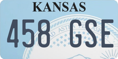 KS license plate 458GSE