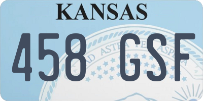 KS license plate 458GSF