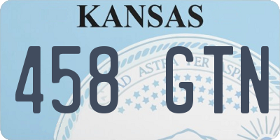 KS license plate 458GTN