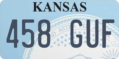 KS license plate 458GUF