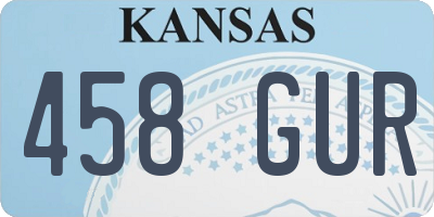 KS license plate 458GUR