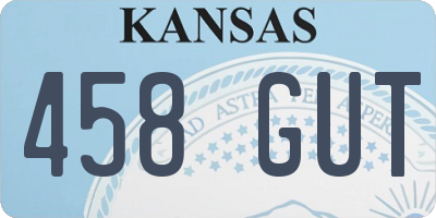 KS license plate 458GUT
