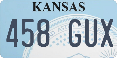 KS license plate 458GUX