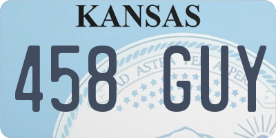 KS license plate 458GUY
