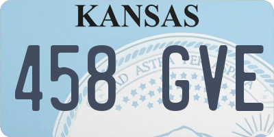 KS license plate 458GVE