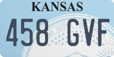 KS license plate 458GVF