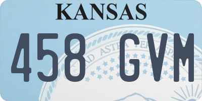 KS license plate 458GVM