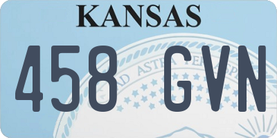 KS license plate 458GVN