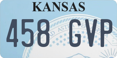 KS license plate 458GVP