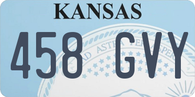 KS license plate 458GVY