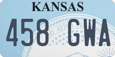 KS license plate 458GWA