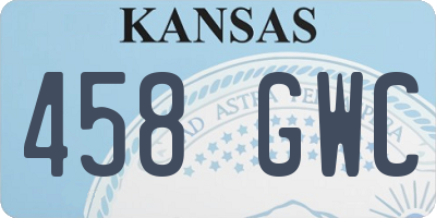 KS license plate 458GWC