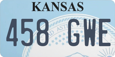 KS license plate 458GWE