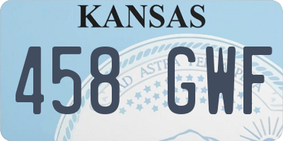 KS license plate 458GWF