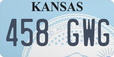 KS license plate 458GWG