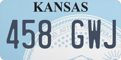 KS license plate 458GWJ