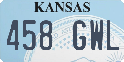 KS license plate 458GWL