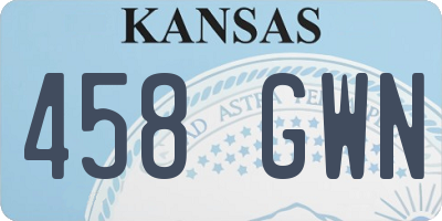 KS license plate 458GWN