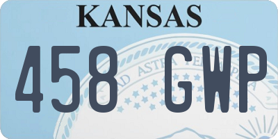 KS license plate 458GWP