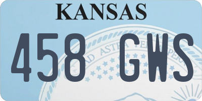 KS license plate 458GWS