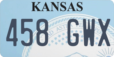 KS license plate 458GWX