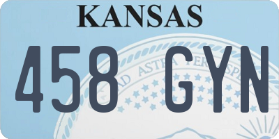 KS license plate 458GYN