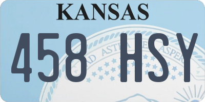KS license plate 458HSY