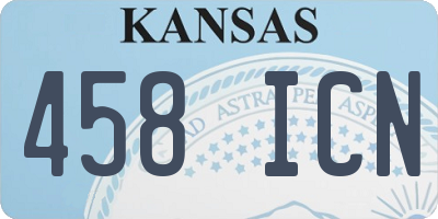KS license plate 458ICN