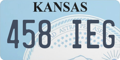 KS license plate 458IEG