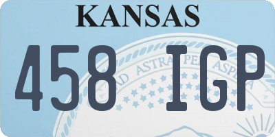 KS license plate 458IGP